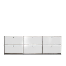 Carica l'immagine nel visualizzatore di Gallery, USM Haller Sideboard mit Klappen - 227 x 74 cm, reinweiss RAL 9010