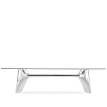 Charger l'image dans la galerie, Baleri Italia Fratino, Esstisch mit Glasplatte & Aluminiumgestell