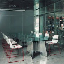 Charger l'image dans la galerie, Baleri Italia Bentz, Esstisch mit Glasplatte & Aluminiumgestell