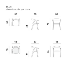 Load the image into the gallery viewer, Prostoria Rhomb Stuhl – Designstuhl aus Massivholz mit Armlehnen