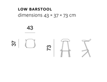 Charger l'image dans la galerie, Prostoria Barhocker Strain, filigranes Metallgestell & ergonomischer Holzsitz