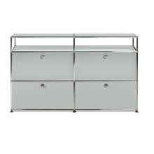 Afbeelding in Gallery-weergave laden, USM Haller Sideboard L mit 4 Klappen und 2 offenen Fächern B1523 x H915 x T373mm