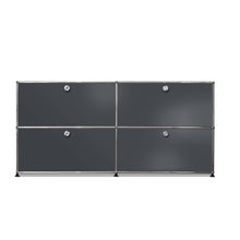 Load the image into the gallery viewer, USM Haller Sideboard M mit vier Klapptüren graphitschwarz (RAL 9011) & weitere Farben