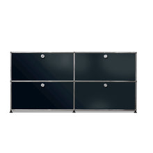 Load the image into the gallery viewer, USM Haller Sideboard M mit vier Klapptüren graphitschwarz (RAL 9011) & weitere Farben