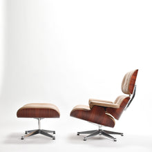 Load the image into the gallery viewer, Vitra Eames Lounge Chair Sessel & Ottoman XL (neue Maße) Palisander, Leder Caramel