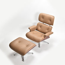 Load the image into the gallery viewer, Vitra Eames Lounge Chair Sessel & Ottoman XL (neue Maße) Palisander, Leder Caramel