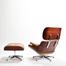 Load the image into the gallery viewer, Vitra Eames Lounge Chair Sessel & Ottoman XL (neue Maße) Palisander, Leder Caramel