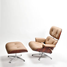 Load the image into the gallery viewer, Vitra Eames Lounge Chair Sessel & Ottoman XL (neue Maße) Palisander, Leder Caramel