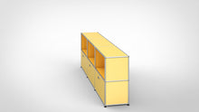 Lade das Bild in den Galerie-Viewer, Konektra Sideboard Regal mit 3 Klappen unten, 3 Fächern oben - Gelb RAL 1004