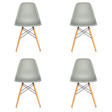 Lade das Bild in den Galerie-Viewer, AKTION: 4er Set Vitra – Eames Plastic Side Chair RE DSW, Untergestell Ahorn, gelblich - Farben wählbar