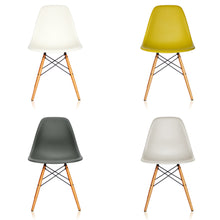 Lade das Bild in den Galerie-Viewer, AKTION: 4er Set Vitra – Eames Plastic Side Chair RE DSW, Untergestell Ahorn, gelblich - Farben wählbar