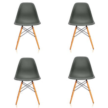 Lade das Bild in den Galerie-Viewer, AKTION: 4er Set Vitra – Eames Plastic Side Chair RE DSW, Untergestell Ahorn, gelblich - Farben wählbar