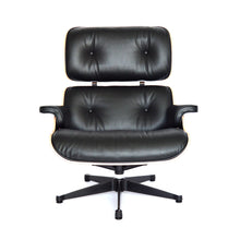 Lade das Bild in den Galerie-Viewer, Vitra Eames Lounge Chair & Ottoman Santos Palisander, Leder Premium F Nero (Klassische Maße)