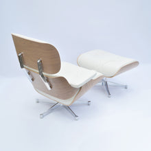 Afbeelding in Gallery-weergave laden, Vitra Eames Lounge Chair & Ottoman, poliert, Amerikanischer Kirschbaum, Leder Premium F Snow (XL / Neue Maße)