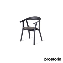 Load the image into the gallery viewer, Prostoria Rhomb Stuhl – Designstuhl aus Massivholz mit Armlehnen