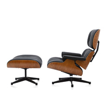 Lade das Bild in den Galerie-Viewer, Vitra Lounge Chair & Ottoman - Amerikanischer Kirschbaum / Leder Premium F Nero (XL / Neue Maße)