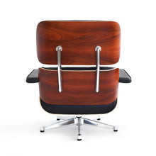 Afbeelding in Gallery-weergave laden, Vitra Lounge Chair & Ottoman, Santos Palisander, Leder Premium F Nero, poliert (XL / Neue Maße)