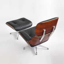 Afbeelding in Gallery-weergave laden, Vitra Lounge Chair & Ottoman, Santos Palisander, Leder Premium F Nero, poliert (XL / Neue Maße)