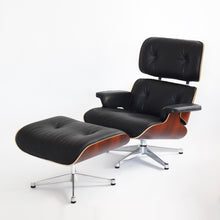 Afbeelding in Gallery-weergave laden, Vitra Lounge Chair & Ottoman, Santos Palisander, Leder Premium F Nero, poliert (XL / Neue Maße)