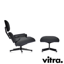 Charger l'image dans la galerie, Vitra Eames Lounge Chair & Ottoman, schwarz / schwarz, Esche schwarz, Leder Premium F Nero (XL / Neue Maße)
