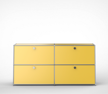 Charger l&#39;image dans la galerie, konektra Sideboard 2x2, mit 4 Klappen in Gelb / RAL 1004 Goldgelb
