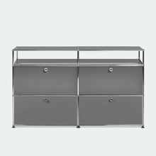 Charger l&#39;image dans la galerie, USM Haller Sideboard L mit 4 Klappen und 2 offenen Fächern B1523 x H915 x T373mm
