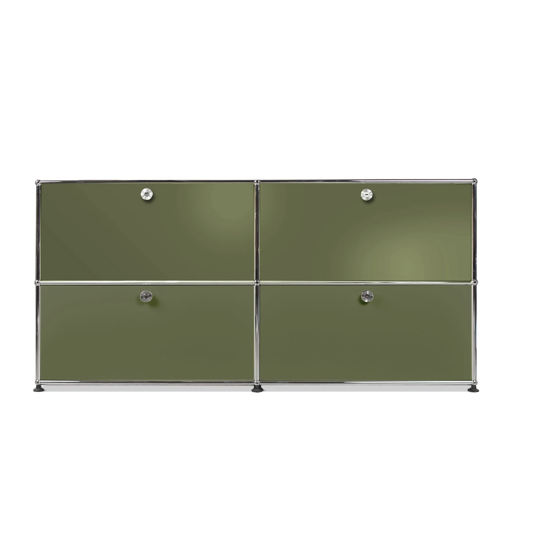 USM Haller Sideboard mit vier Klappen B1523 x H740 x T373mm - Olivgrün