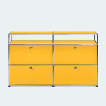 Load the image into the gallery viewer, USM Haller Sideboard L mit 4 Klappen und 2 offenen Fächern B1523 x H915 x T373mm
