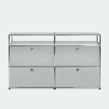 Charger l&#39;image dans la galerie, USM Haller Sideboard L mit 4 Klappen und 2 offenen Fächern B1523 x H915 x T373mm
