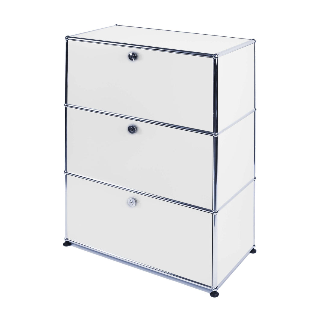 USM Haller Bücherregal, mit 3 Klappen B773 x H1090x T373mm - 14 Farben