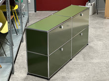 Load the image into the gallery viewer, USM Haller Sideboard mit vier Klappen B1523 x H740 x T373mm - Olivgrün
