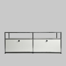 Charger l&#39;image dans la galerie, USM Haller Regal, mit 2 Klappen und offenem Fach B1523 x H565mm x T373mm - 14 Farben
