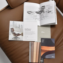 Carica l&#39;immagine nel visualizzatore di Gallery, Vitra Lounge Chair &amp; Ottoman XL (neue Maße) Palisander, Leder Caramel
