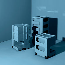 Charger l&#39;image dans la galerie, B-Line Boby B23 Büro Rollcontainer S mit 3 Schwenkfächern, Design Joe Colombo

