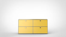 Load the image into the gallery viewer, konektra Sideboard 2x2, mit 4 Klappen in Gelb / RAL 1004 Goldgelb
