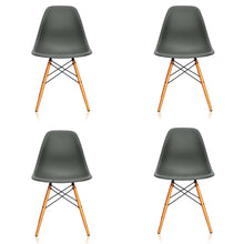 Lade das Bild in den Galerie-Viewer, AKTION: 4er Set Vitra – Eames Plastic Side Chair RE DSW, Untergestell Ahorn, gelblich - Farben wählbar
