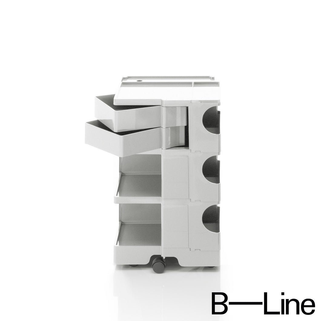 B-Line Boby B32 Büro Rollcontainer mit 2 Schwenkfächern, Design Joe Colombo
