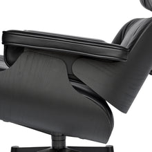 Load the image into the gallery viewer, Vitra - Eames Lounge Chair &amp; Ottoman, black / black, black ash, leather Premium Nero (XL / new dimensions)
