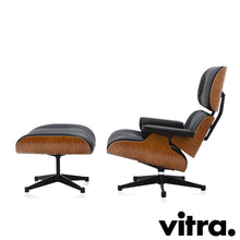 Load the image into the gallery viewer, Vitra - Eames Lounge Chair &amp; Ottoman (XL / new dimensions) - American cherry, leather Premium Nero

