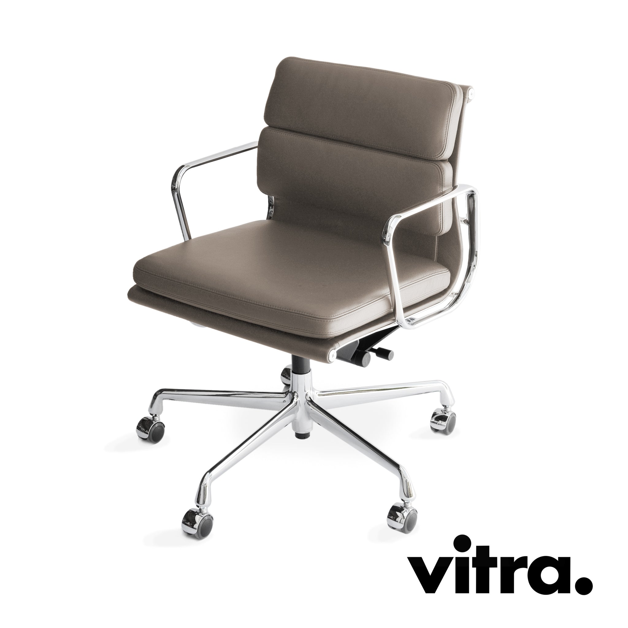 vitra Eames Soft Pad Chair EA 217, office chair with castors, chrome-plated